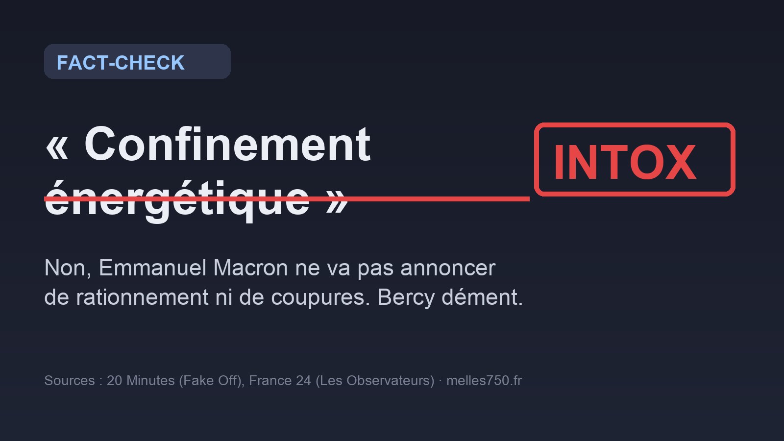 Non, Macron n'a pas annoncé de « confinement énergétique »